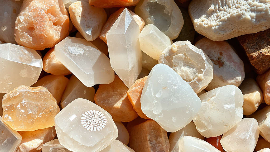 várias pedras naturais cristal de rocha