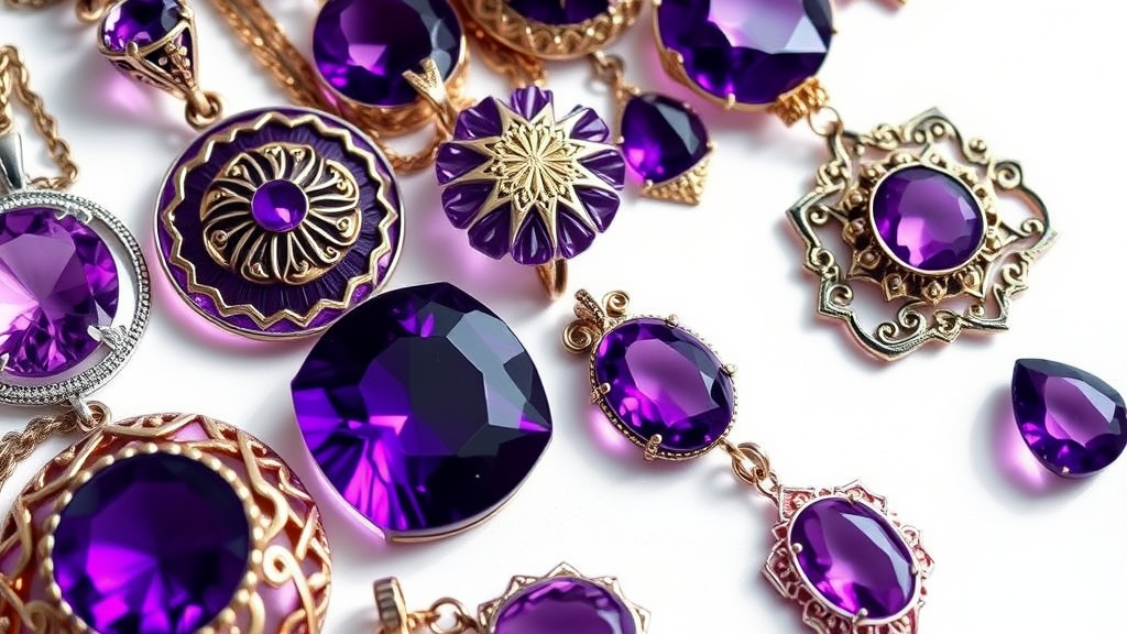 varios pingentes com pedra ametista