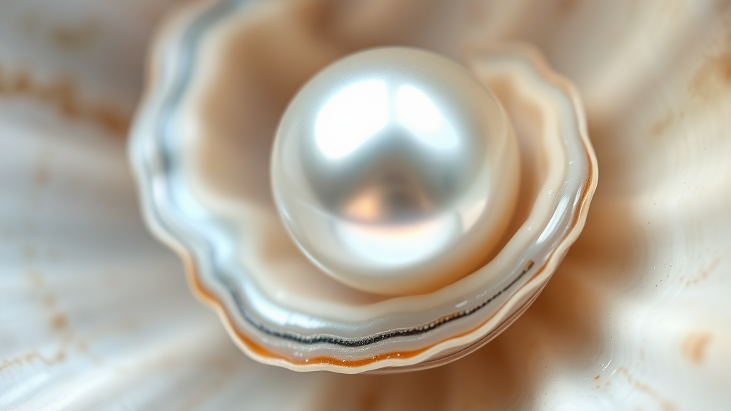 perola natural dentro de uma concha