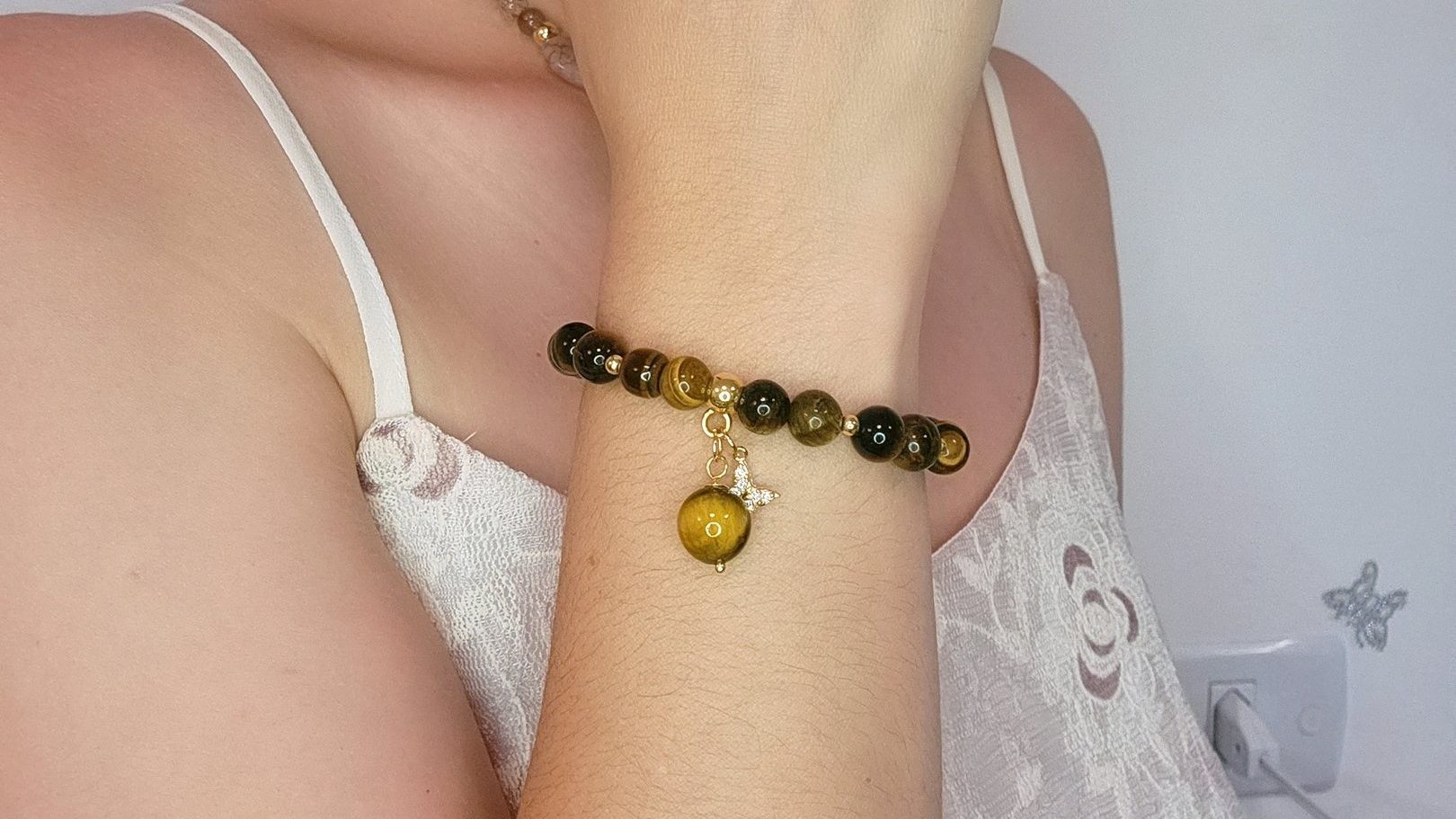 pulseira pedra olho de tigre