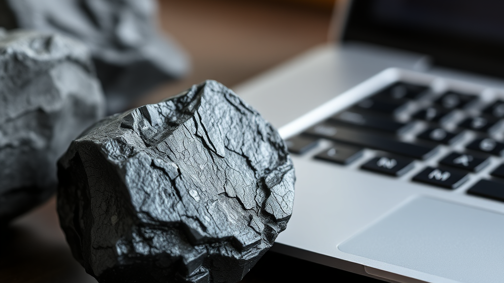 Turmalina negra sobre mesa de trabalho contra energias negativas