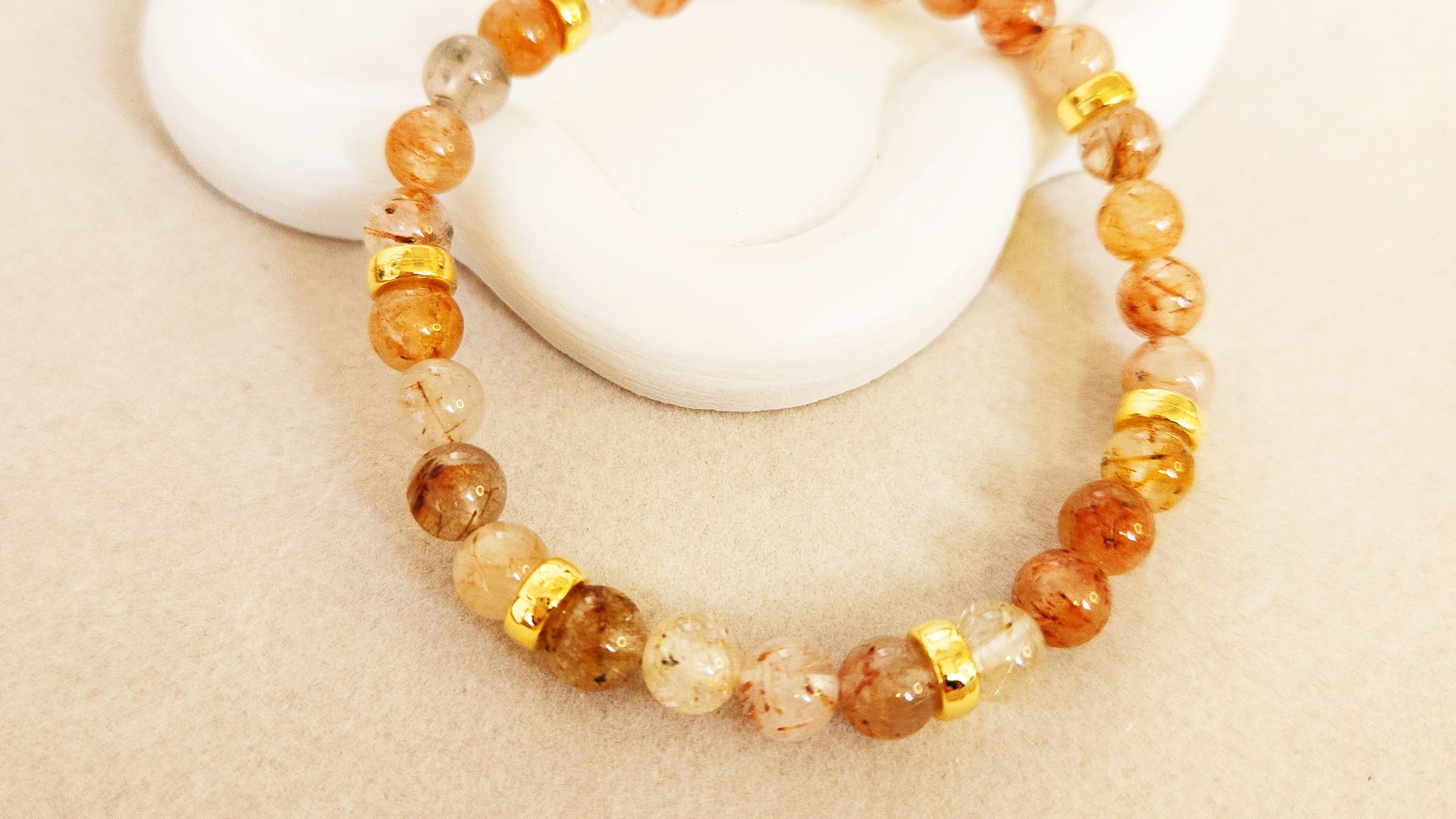 pulseira elástica quartzo natural